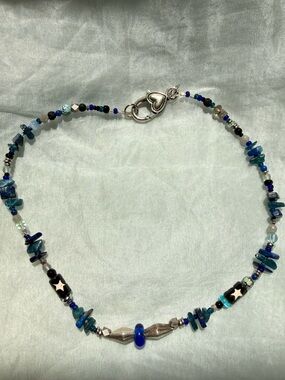 handmade beaded necklace with lapis
